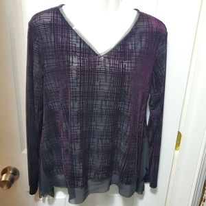 Purple and black velvet top
